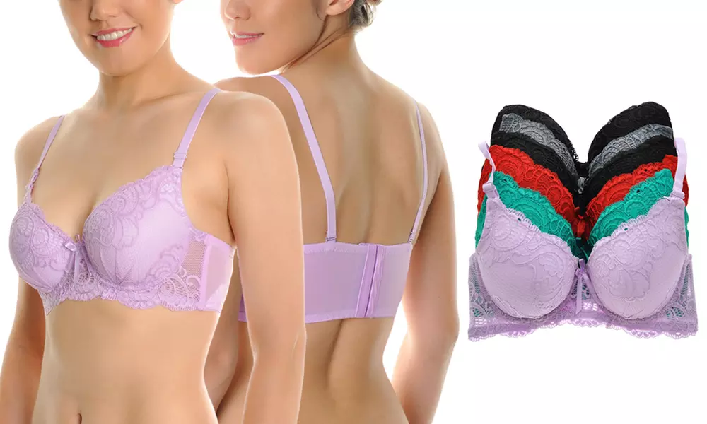 Angelina Wired Padded Wide-Wing Bra with Convertible Straps (6-Pack) - Primary Image