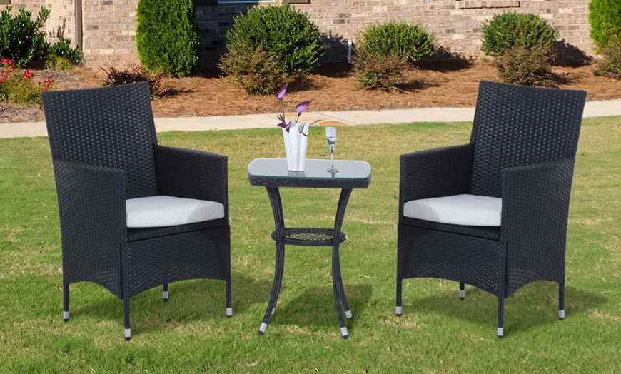 Image 1: Three-Piece Rattan Bistro Set