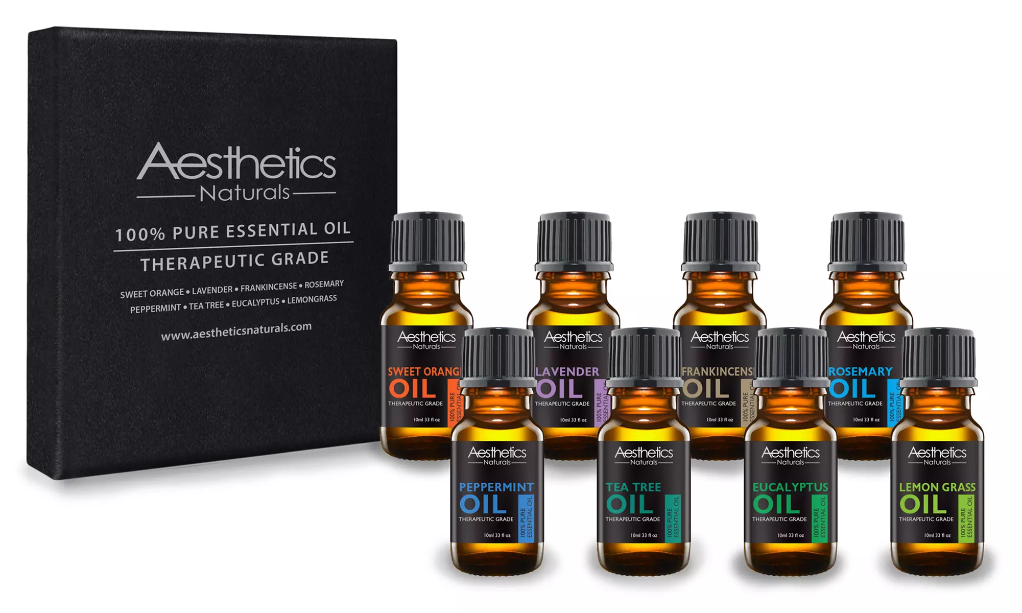 100% Pure Therapeutic-Grade Aromatherapy Essential Oils (4-, 8-, or 14-Pack) - Primary Image