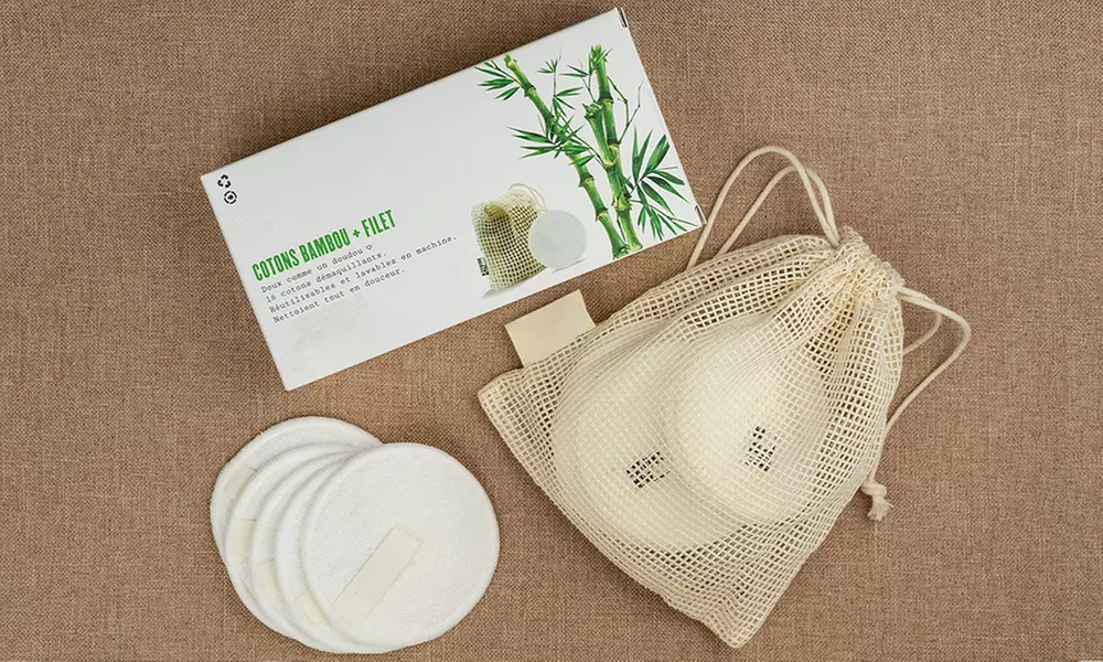 1 ou 2 lots de 16 cotons démaquillants lavables et réutilisables en bambou avec filet de lavage - Image 7