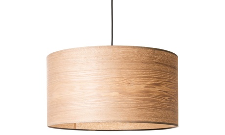 Lampadario Varm con paralume a finitura rovere