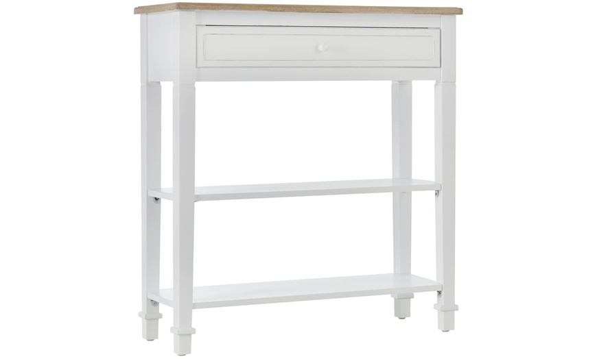 Image 3: HomCom Hallway Console Table with Drawer