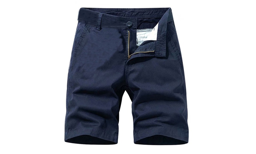 Image 8: Men's Slim-Fit Casual Shorts with Pockets