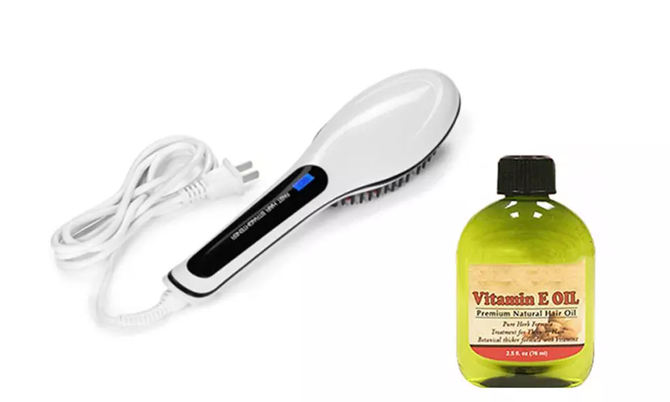 Hair Straightening Brush with Free Vitamin E Oil - Second Medium