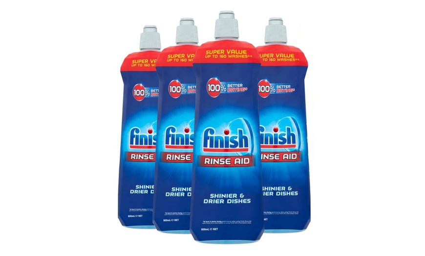 Image 3: Finish Dishwasher Rinse Aid Liquid Dishwasher 800ml Four-Pack