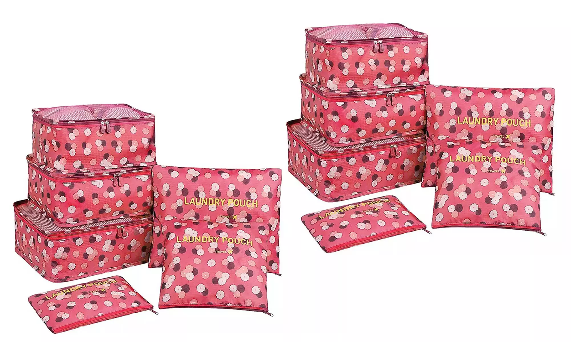 One or Two Six-Piece Travel Luggage Organizer Sets