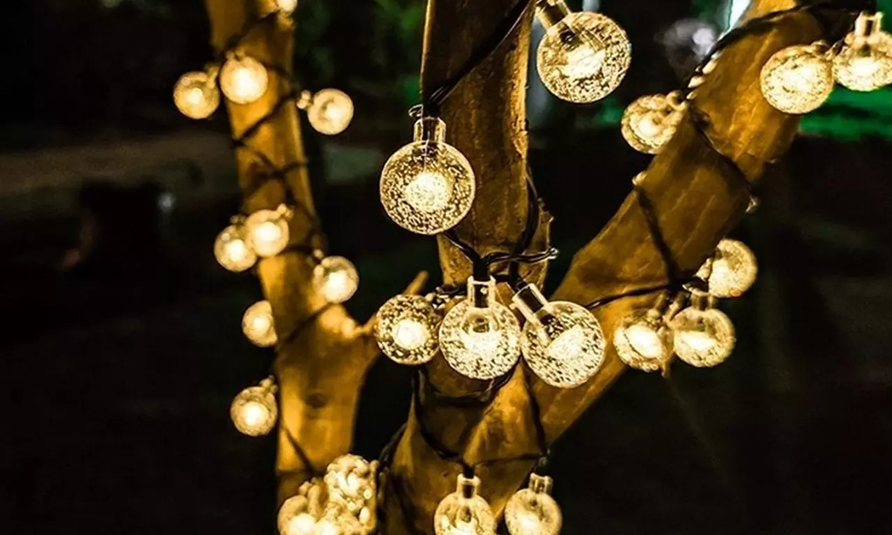 Guirnalda solar con 50 luces LED