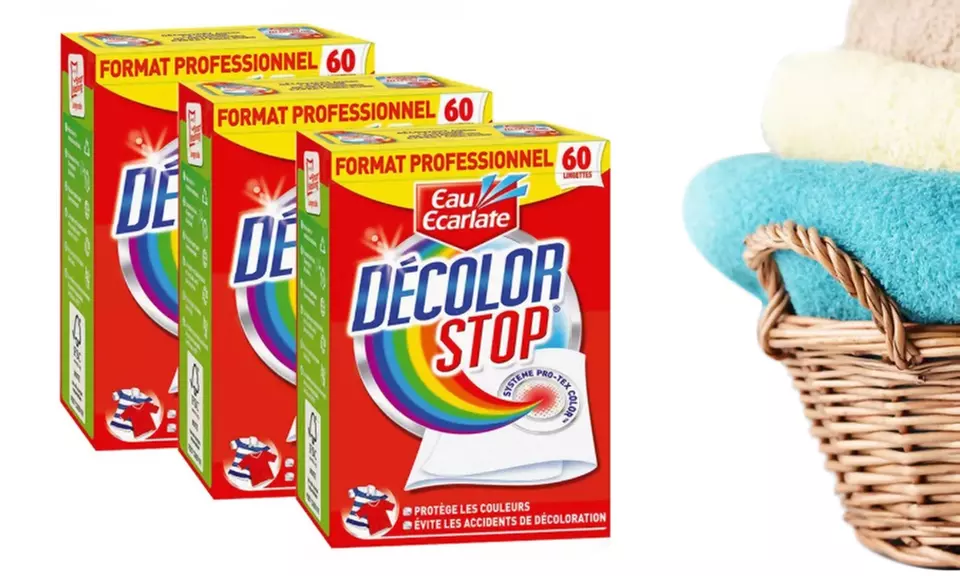 1 à 4 boîtes de 60 lingettes "Decolor Stop" d'Eau Écarlate, aident à absorber les coloris dégorgés - Primary Image