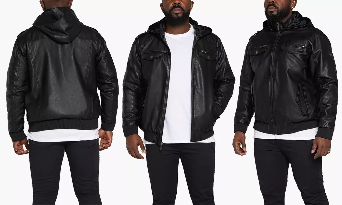 Men's Rocawear Faux Leather Jacket (Sizes L, XL, 2XL) - Primary Image