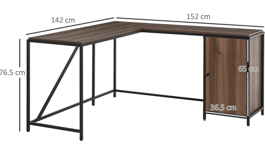 Image 6: HomCom L-Shape Desk