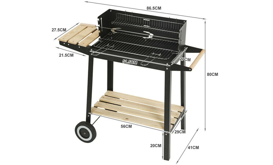 Image 2: Charcoal Barbecue Grill Trolley