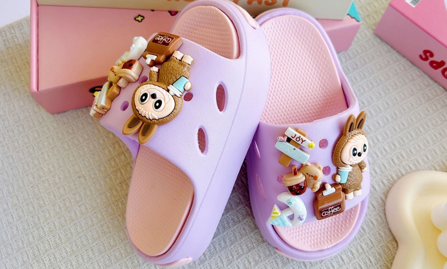 Image 9: Labubu-Inspired kids Cute Cartoon Slippers