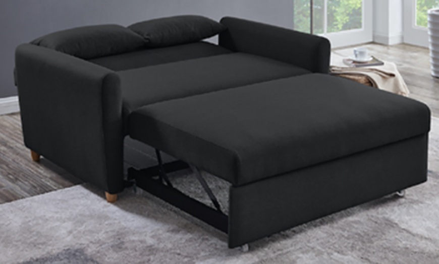 Image 4: Two-Seater Pull-Out Sofa Bed