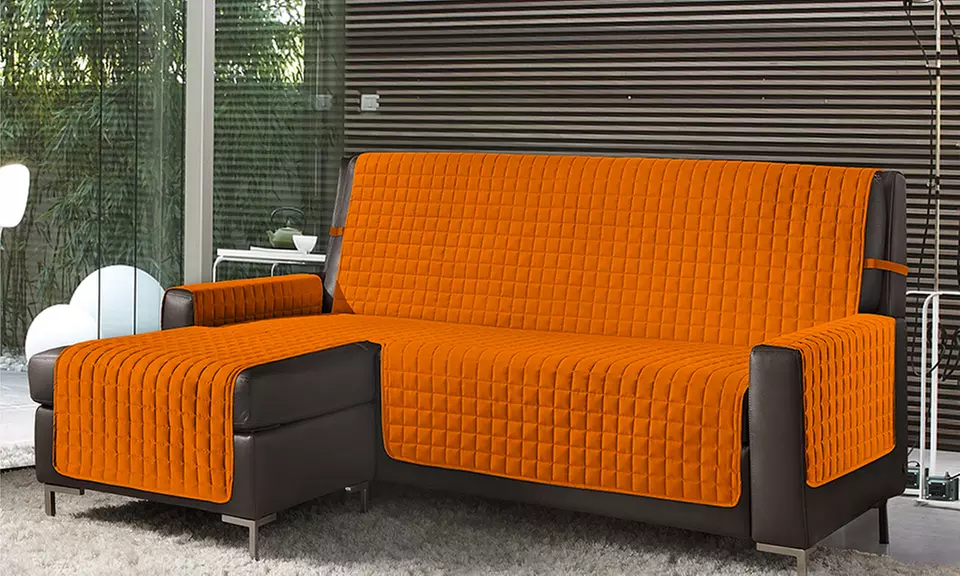 Copridivano trapuntato antimacchia con penisola