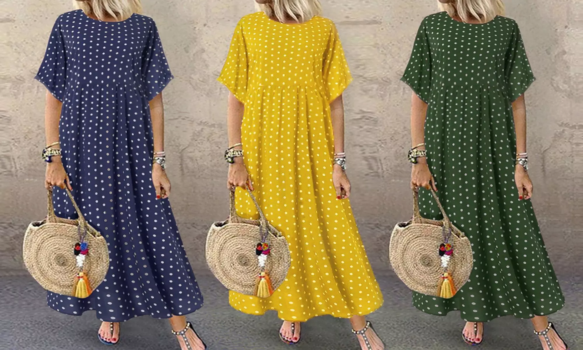 Robe longue à pois Eléa - Primary Image