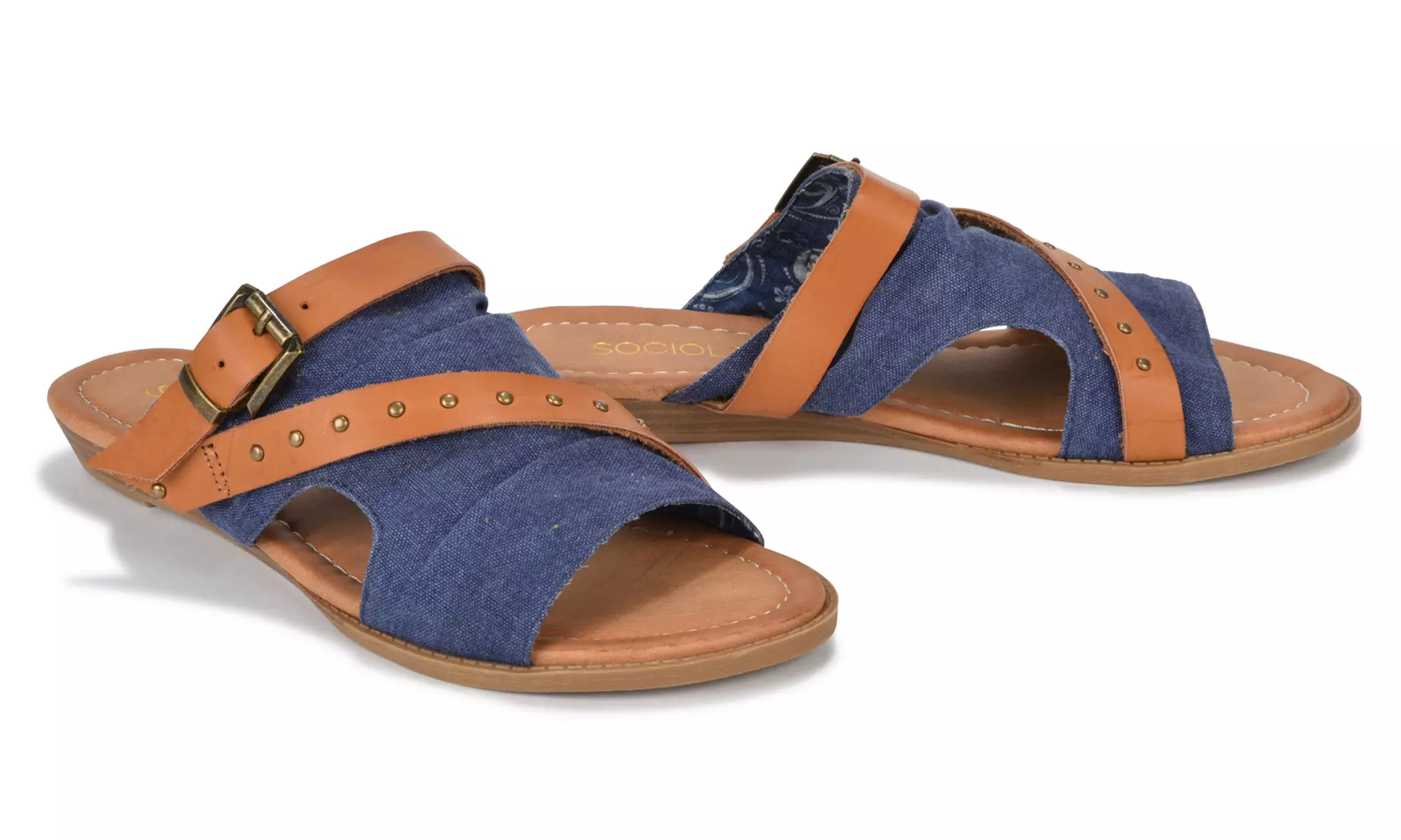 Sociology Lauren Canvas Slide Women's Sandals | Groupon Exclusive (Size 7) - Primary Image