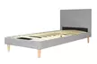 Lit "Marquis" capitonné en tissu avec sommier inclus, matelas en option, marque Sampur, livraison offerte - Second Medium