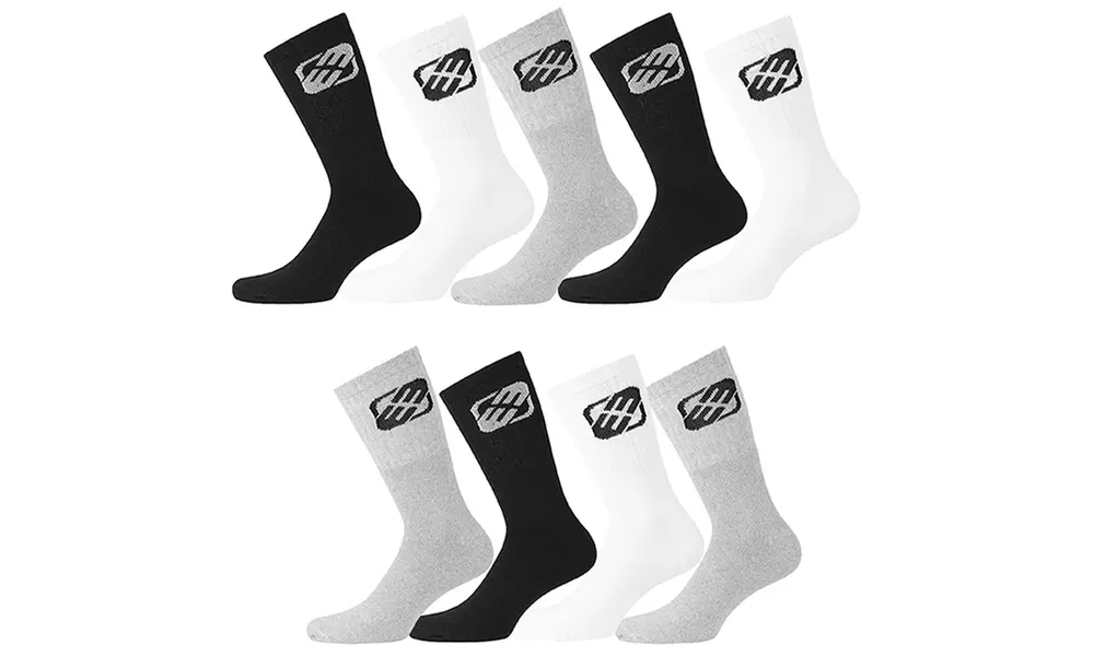 Lot de chaussettes de tennis Freegun homme, basique noire ou blanche