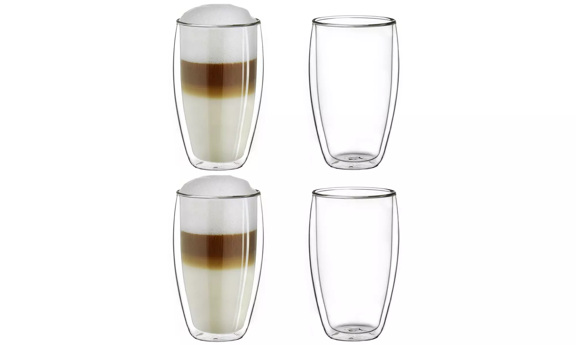 Geschenkdoos met 4 of 6 dubbelwandige glazen van het merk Creano