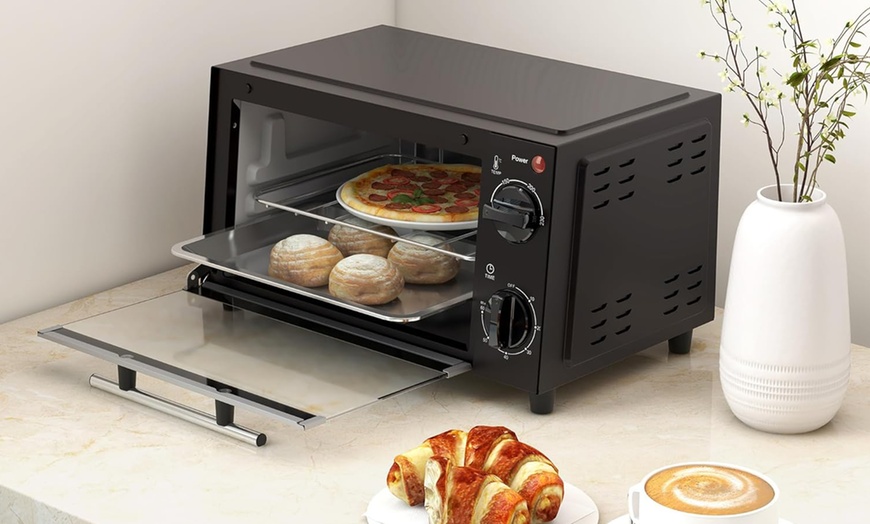 Image 8: HomCom Mini Oven, 9L Countertop Electric Grill