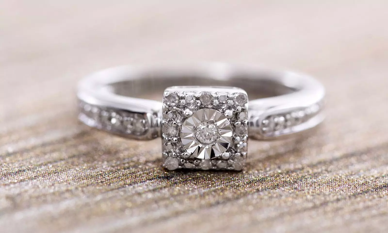 1/10 CTTW Diamond Cluster Promise Rings in Sterling Silver by Diamante - Image 4