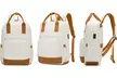 Multi-Fach Laptop Rucksack mit USB-Ladeanschluss inkl. Etui in Creme/Braun oder Schwarz/Braun - Second Medium