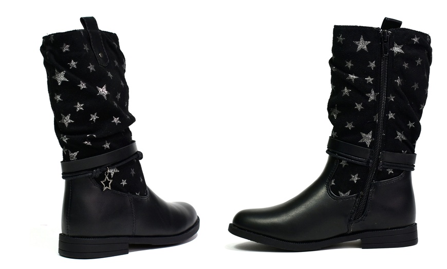 Image 5: Kids' Silver Star Zip-up Boots