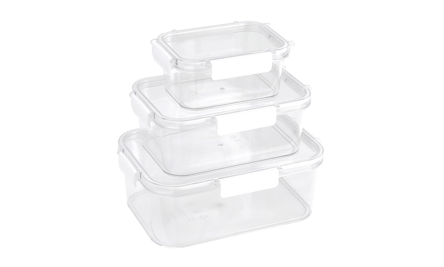 Image 4: Three-Piece Transparent Stackable Bento Lunch Box Set