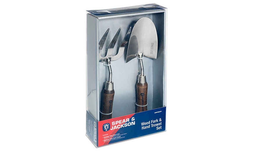 Image 1: Spear & Jackson Stainless Steel Trowel and Fork Hand Tools Set