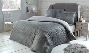 Sparkle Ribbed Fleece Duvet Set 