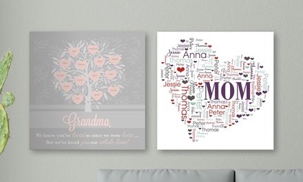 One 16x16" Personalized Mother's Day Wall Canvas | Shipping Not Included - GiftsForYouNow.com