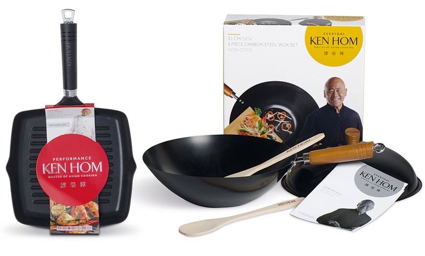 Image 1: Ken Hom Wok Set or Grill Pan