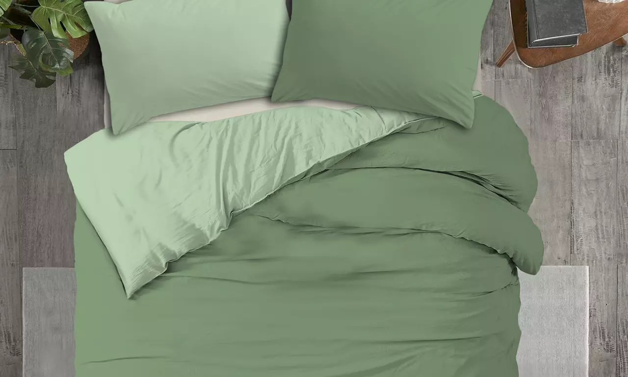 Copripiumini in microfibra Made in Italy, bicolore