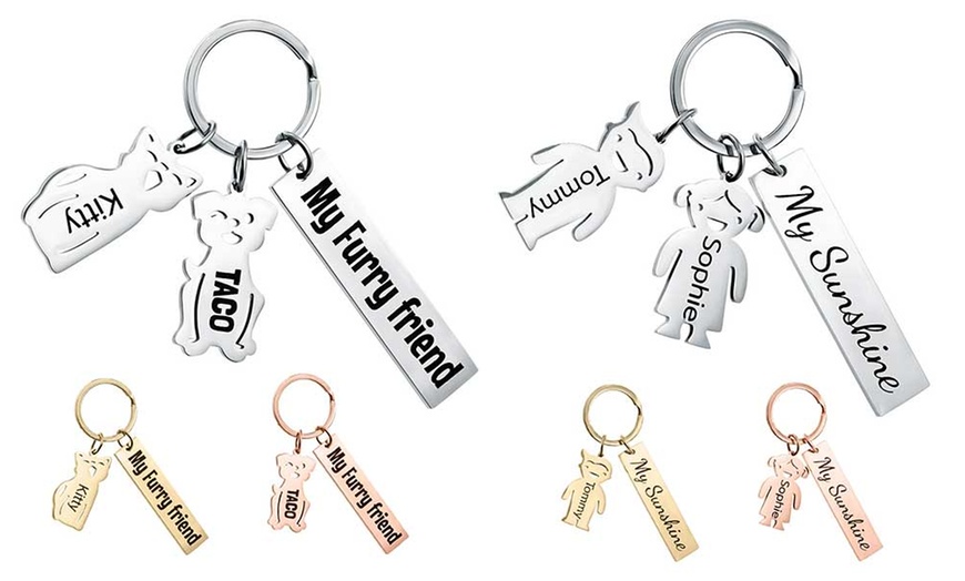 Image 8: One or Two Family Keychains from Justyling