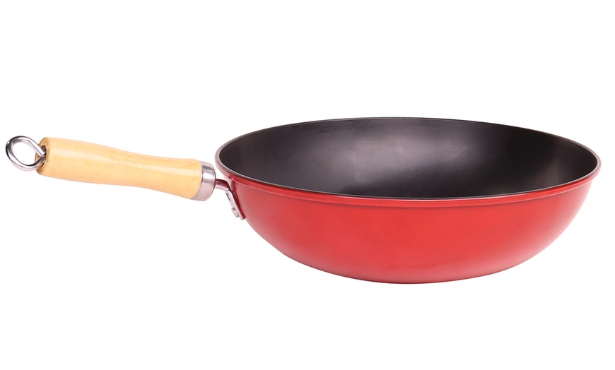 Image 2: Big Carbon Steel Wok 30cm