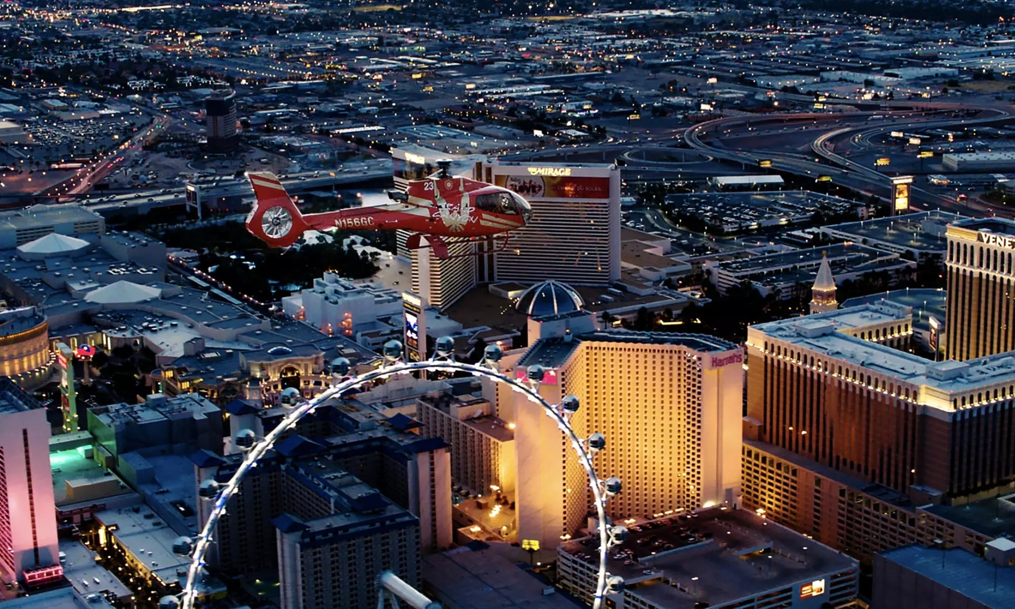 Soar Over Las Vegas: Las Vegas Strip Night Flight Helicopter Tour with Optional Hotel Transfer for One