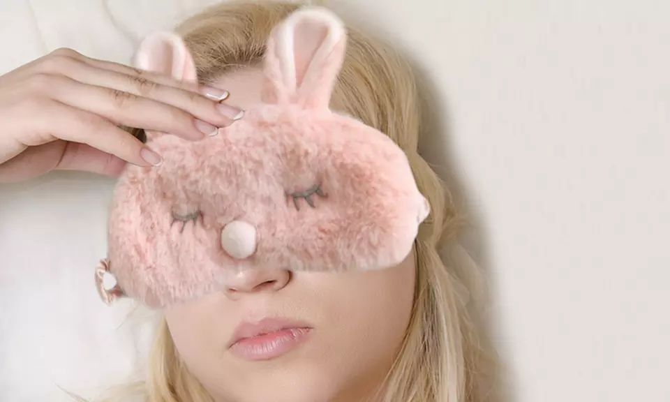 Koala or Rabbit Furry Animal Novelty Eye Sleep Mask - Primary Image