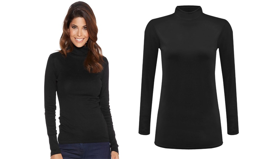 Image 3: Women's Polo Neck Jersey Tops