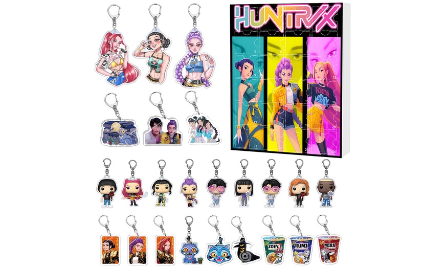 Image 7: K-Pop Demon Hunters Inspired Advent Calendar, 24 Keychains Collection