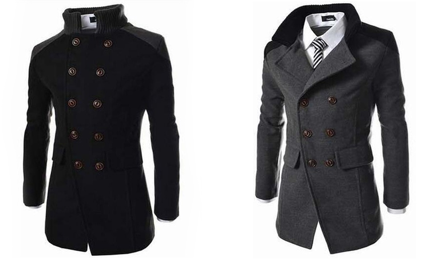 Image 2: Men's Contrasting Collar Coat 