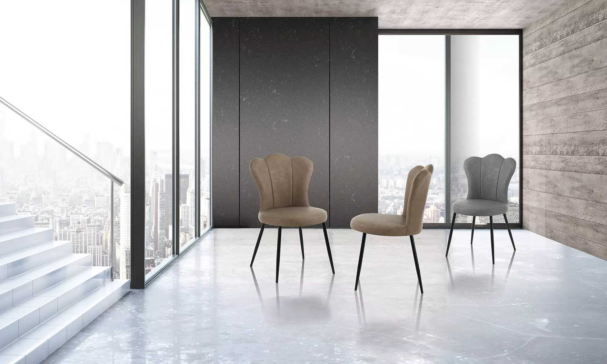 Set di 4 sedie Charlotte