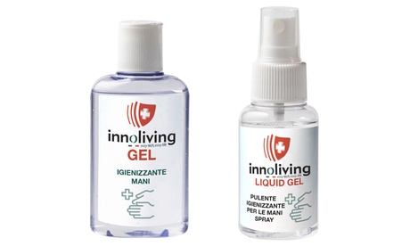 6 igienizzanti mani Innoliving disponibile in formato gel o spray