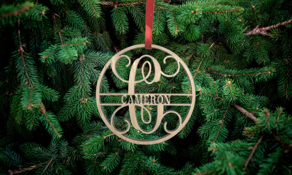 Personalized Circle Vine Family Name Wood Ornaments from Metal Unlimited (Up to 33% Off). 3 Options Available. - Second Medium