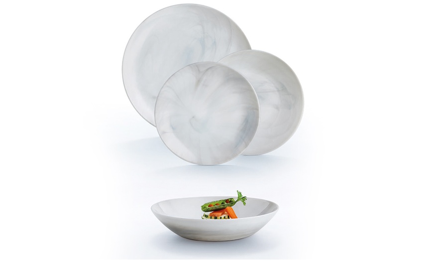 Luminarc Diwali Grey Marble 18-Piece Opal Glass Dinner Set | Groupon