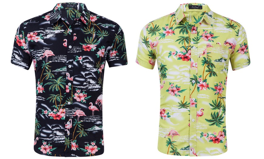 Image 1: Men's Flamingo Shirt