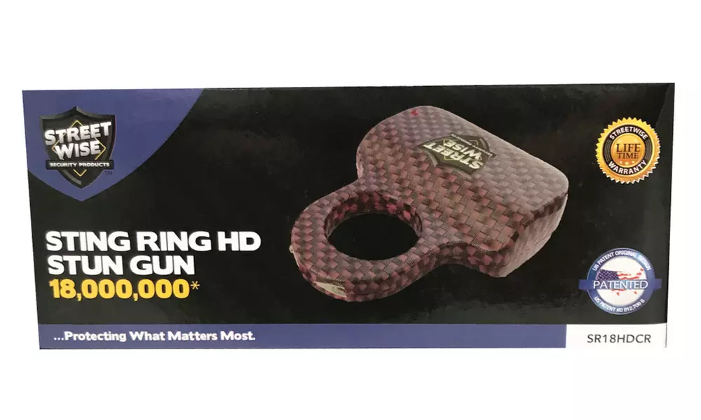 Streetwise Security Sting Ring 18,000,000V HD Carbon Finber Stun Gun - Second Medium