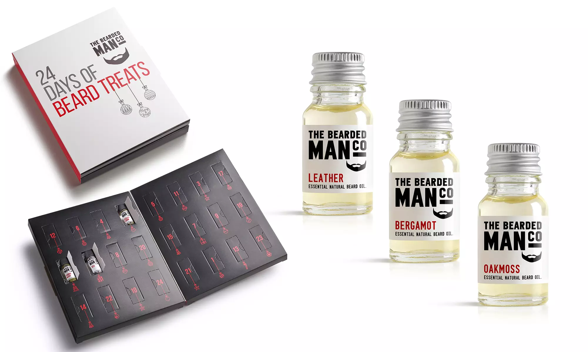 The Bearded Man Company Adventskalender mit 24 unterschiedlich duftenden Bartölen - Primary Image