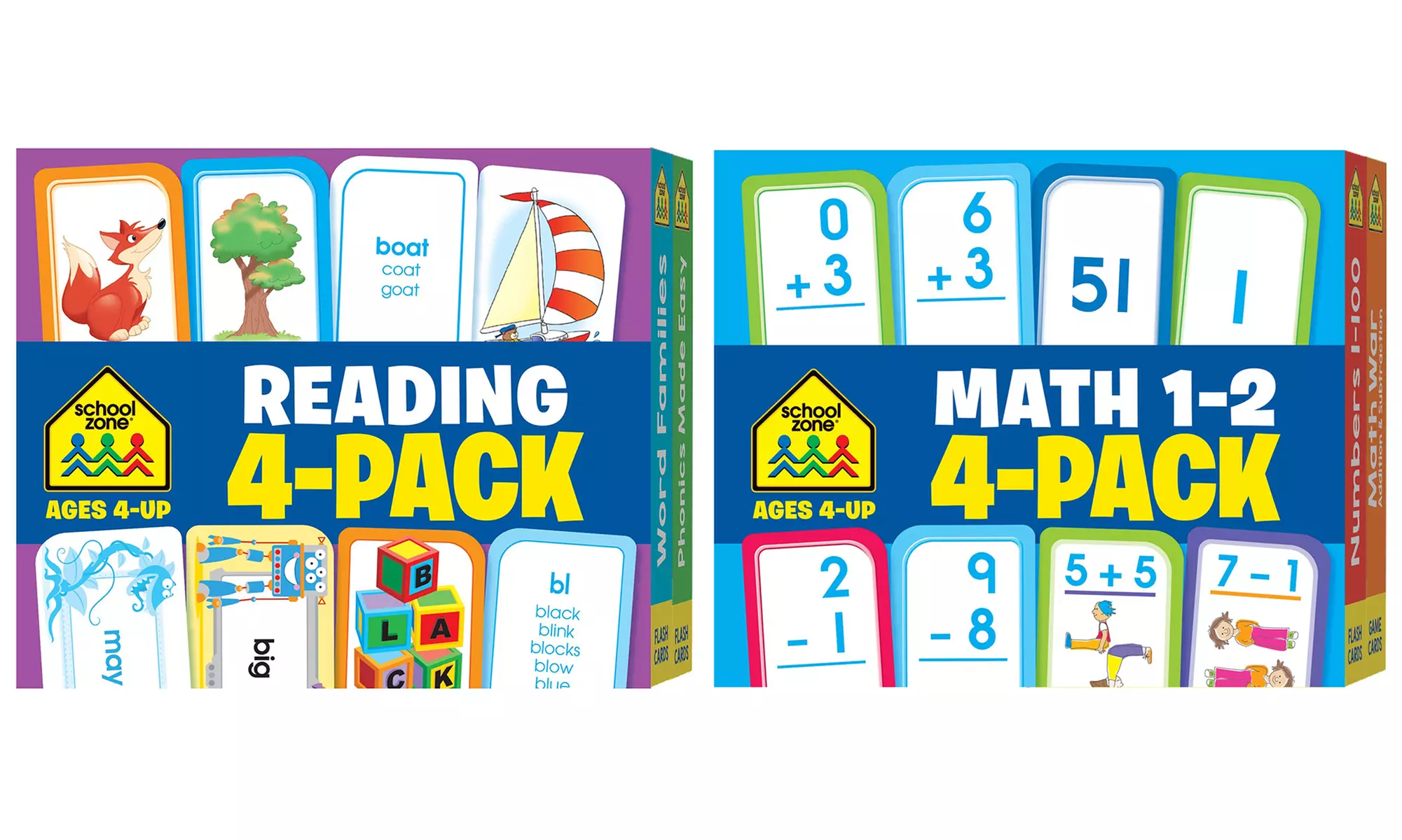 Reading or Math Flash Cards Set (4-Pack) - Primary Image