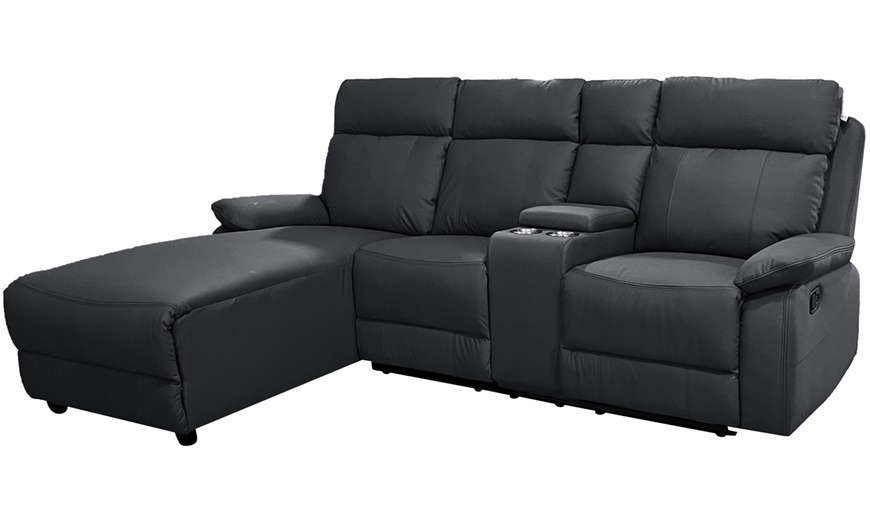 Image 4: DS Living Sorento 3 Seater Leather Corner Reclining Sofa