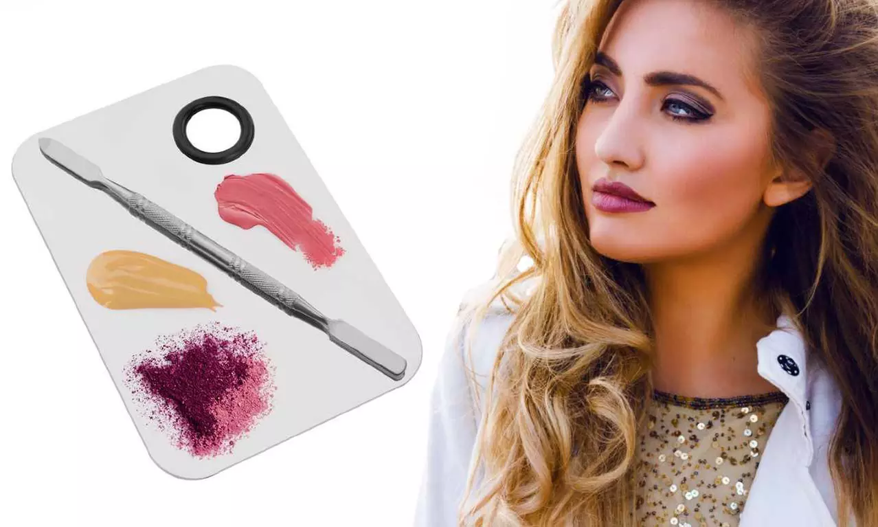 Cosmetic Makeup Mixing Palette with Spatula Tool - Primary Image
